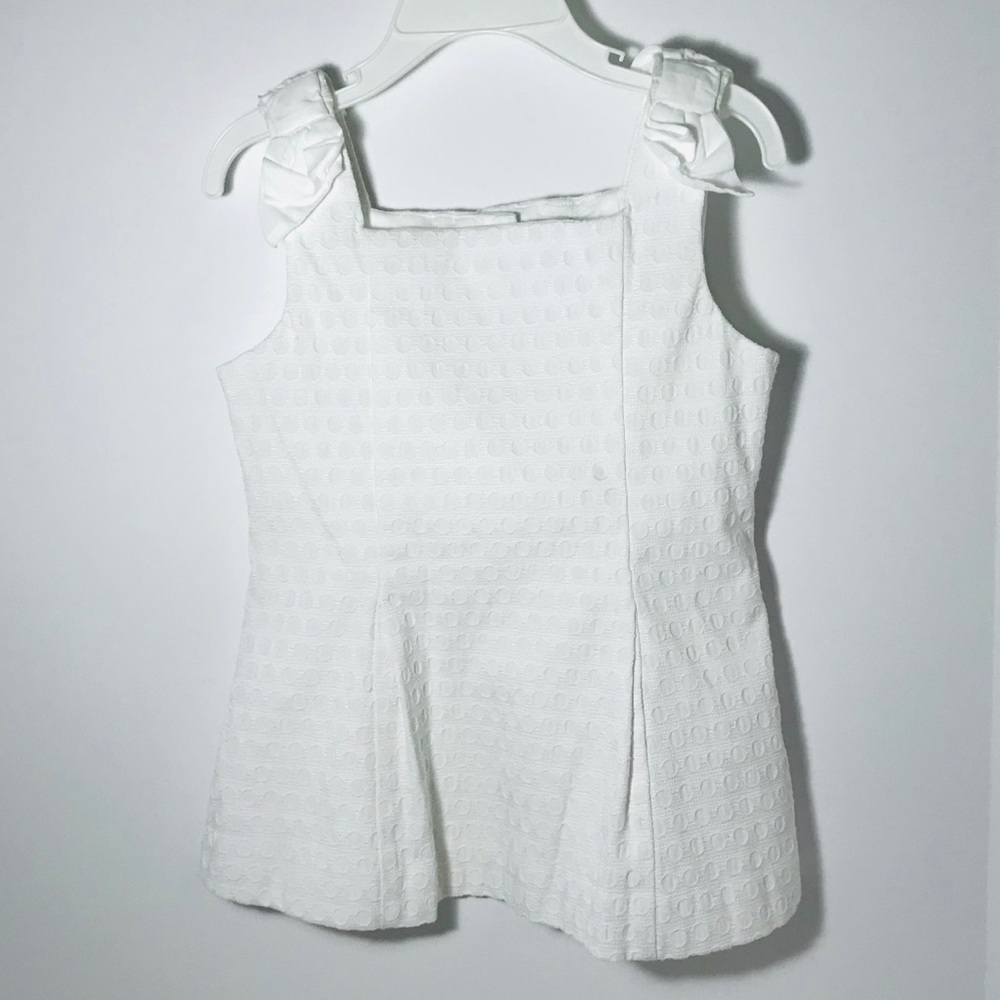 Janie and Jack White Top w/White Bows in Size 6